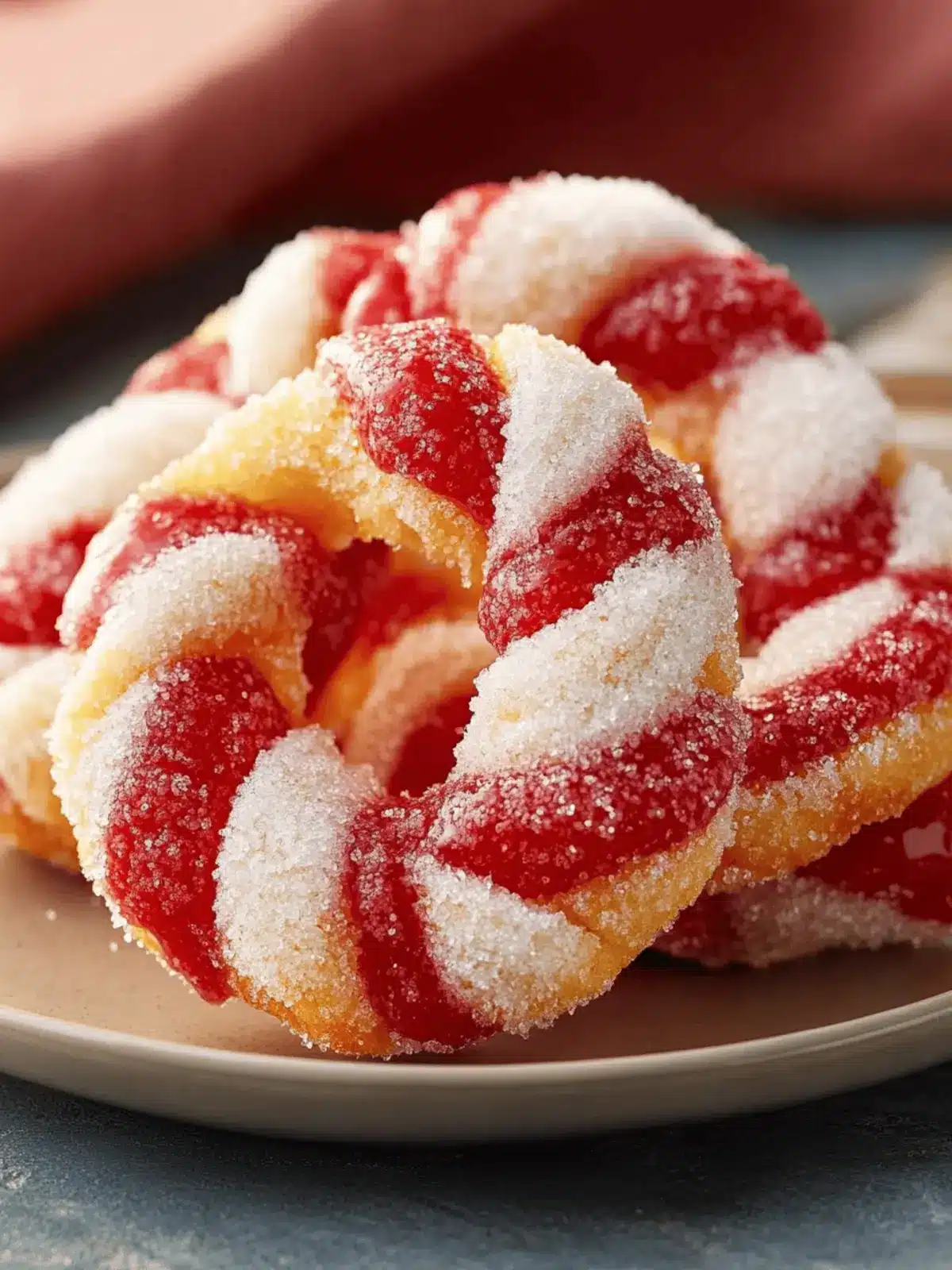 Festliche Zuckerstangenplätzchen