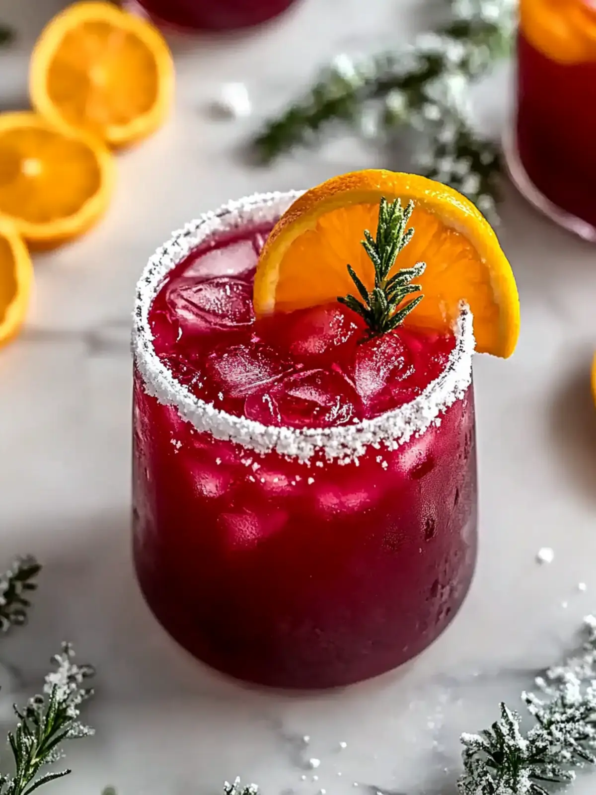 Sprudelnder Cranberry Rosmarin Cocktail