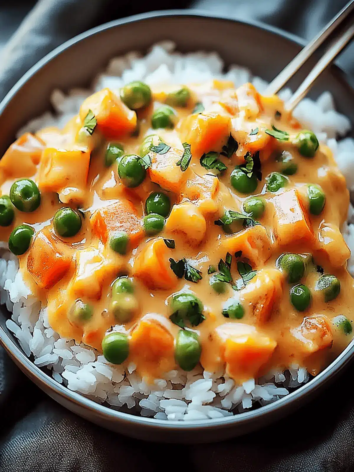 Reis mit Gemüse-Frischkäse-Sauce