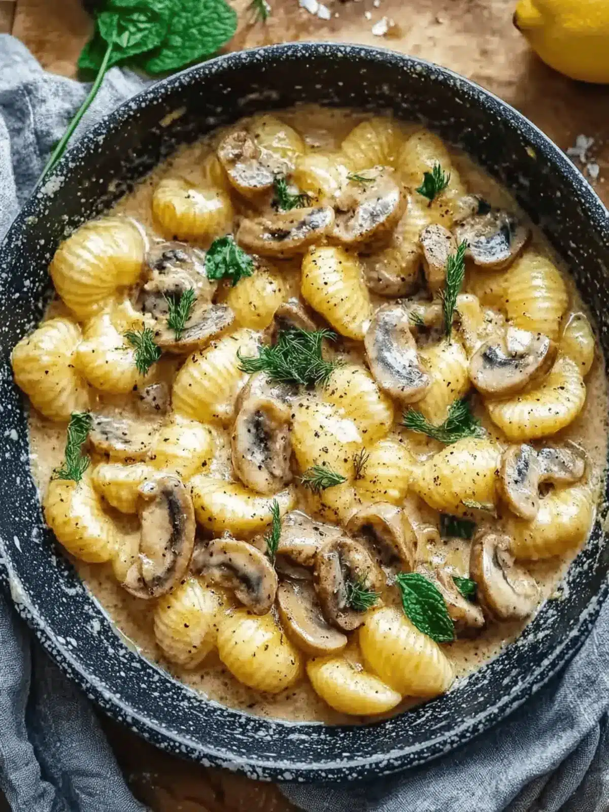 Cremige Gnocchi und Pilz-Pfanne