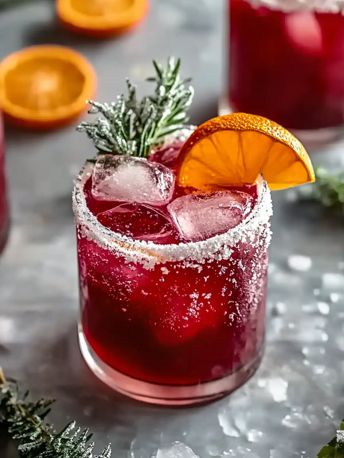 Sprudelnder Cranberry Rosmarin Cocktail