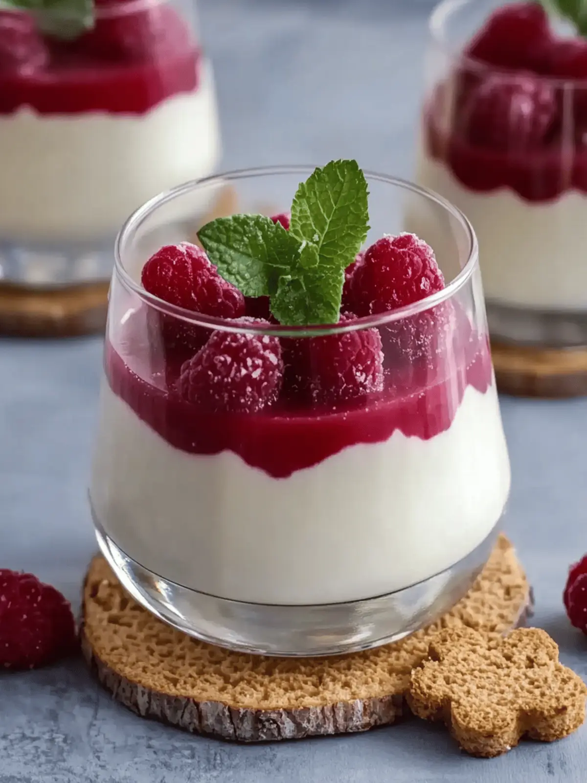 Spekulatius-Dessert mit Himbeeren