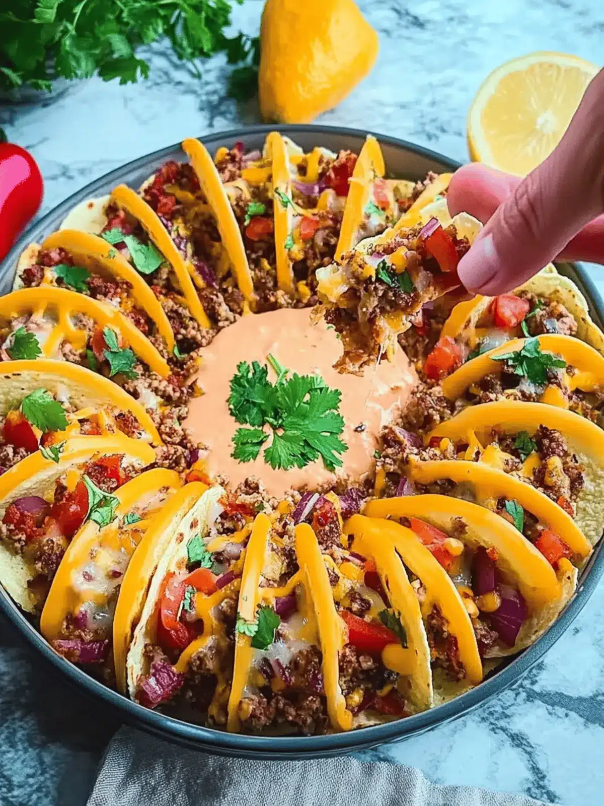 Mini-Tacos mit einer würzigen Hackfleischfüllung