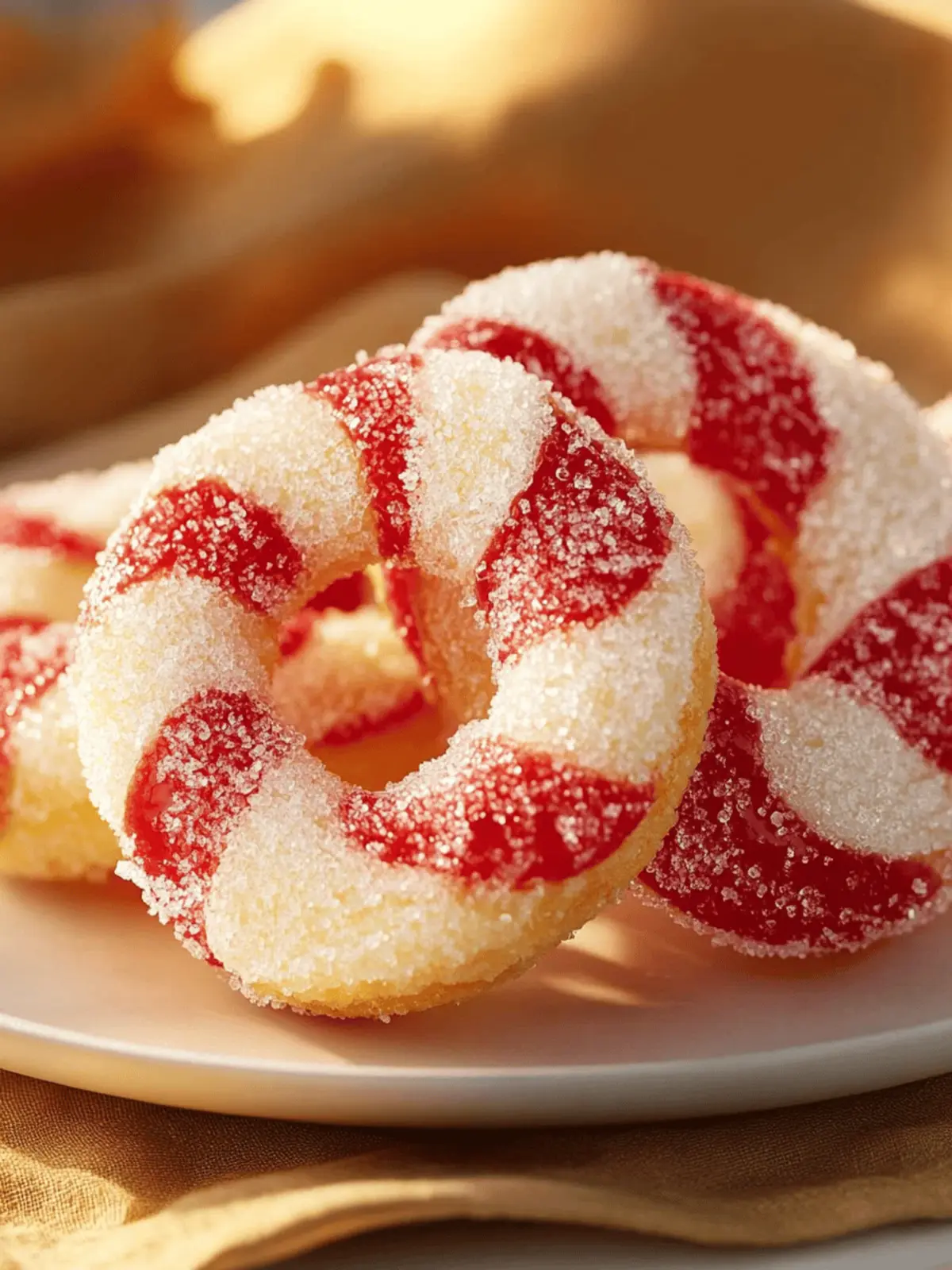 Festliche Zuckerstangenplätzchen