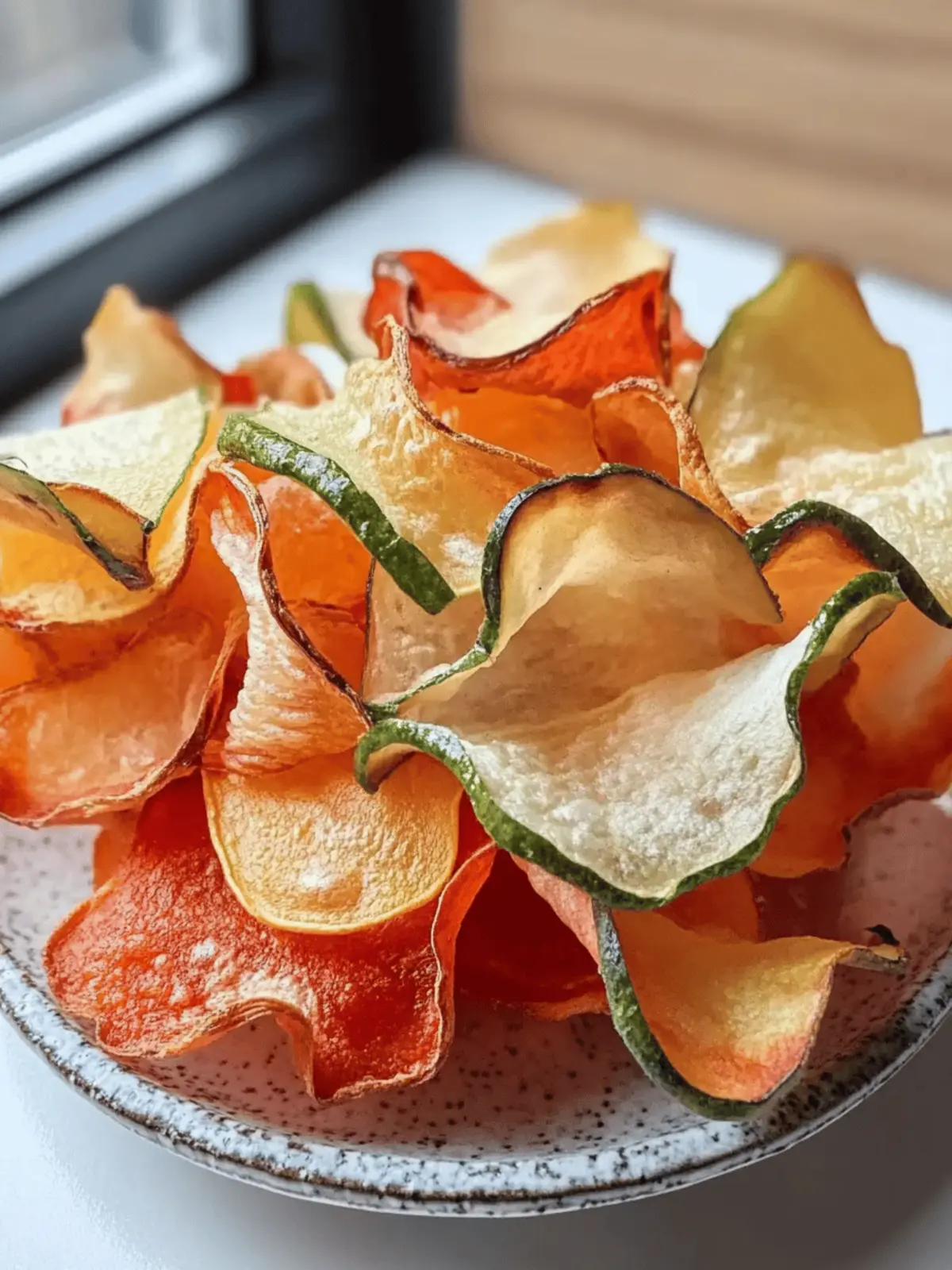 Knusprige Gemüseschips in 20 Minuten aus der Heißluftfritteuse