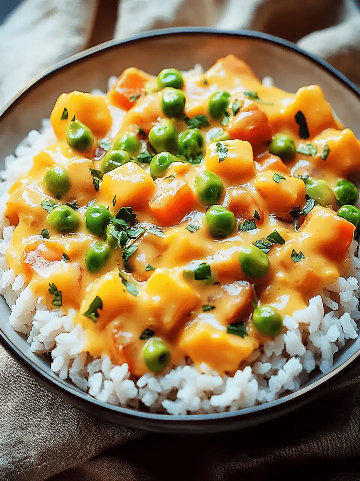 Reis mit Gemüse-Frischkäse-Sauce