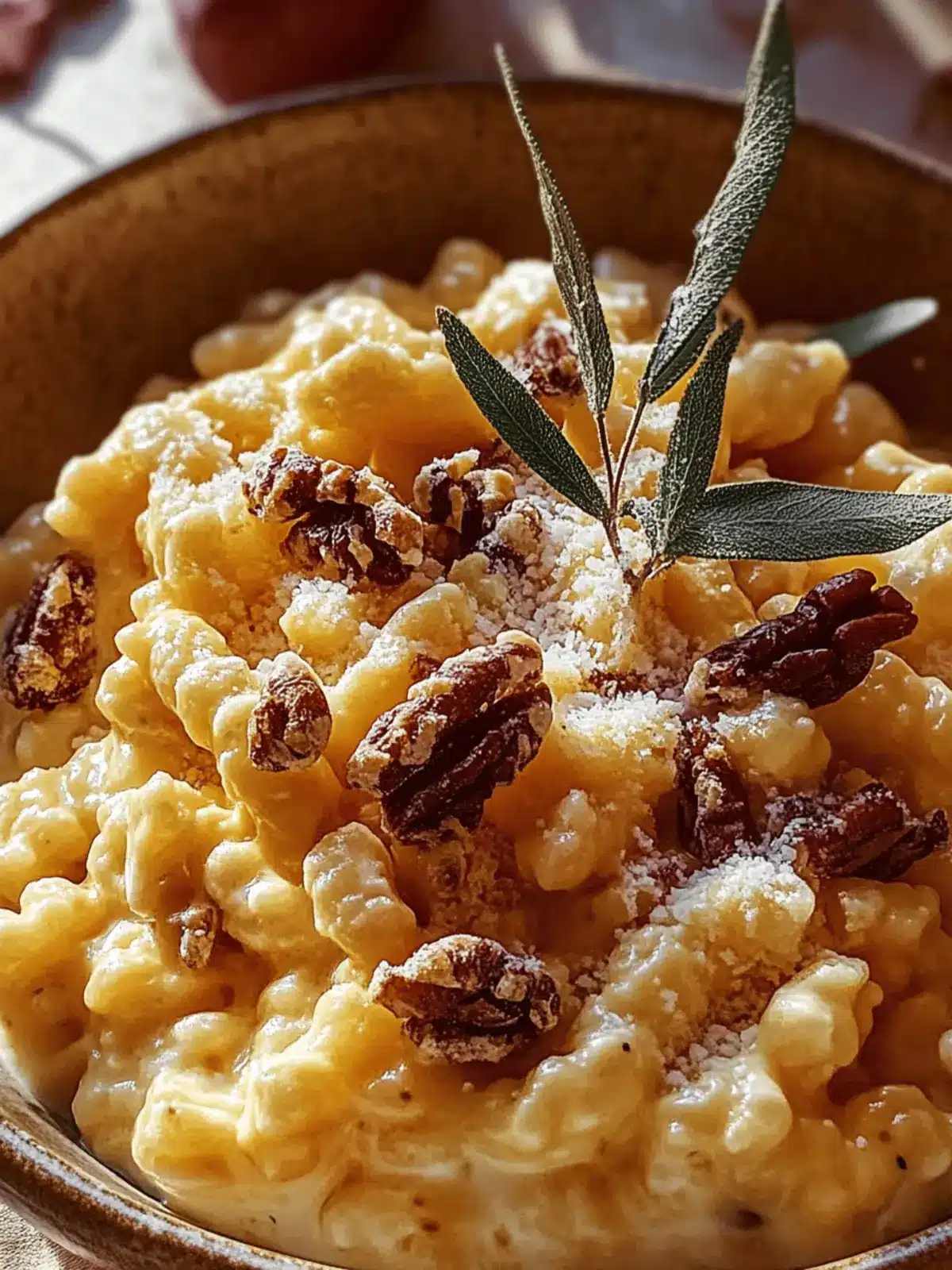 Kürbis Spaetzle, Walnuss, Salbei