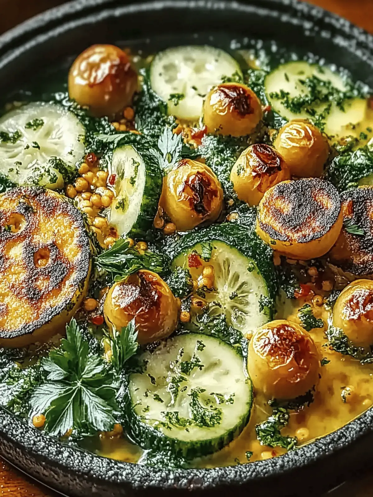 Cremige Knoblauch-Kichererbsen-Zucchini-Pfanne