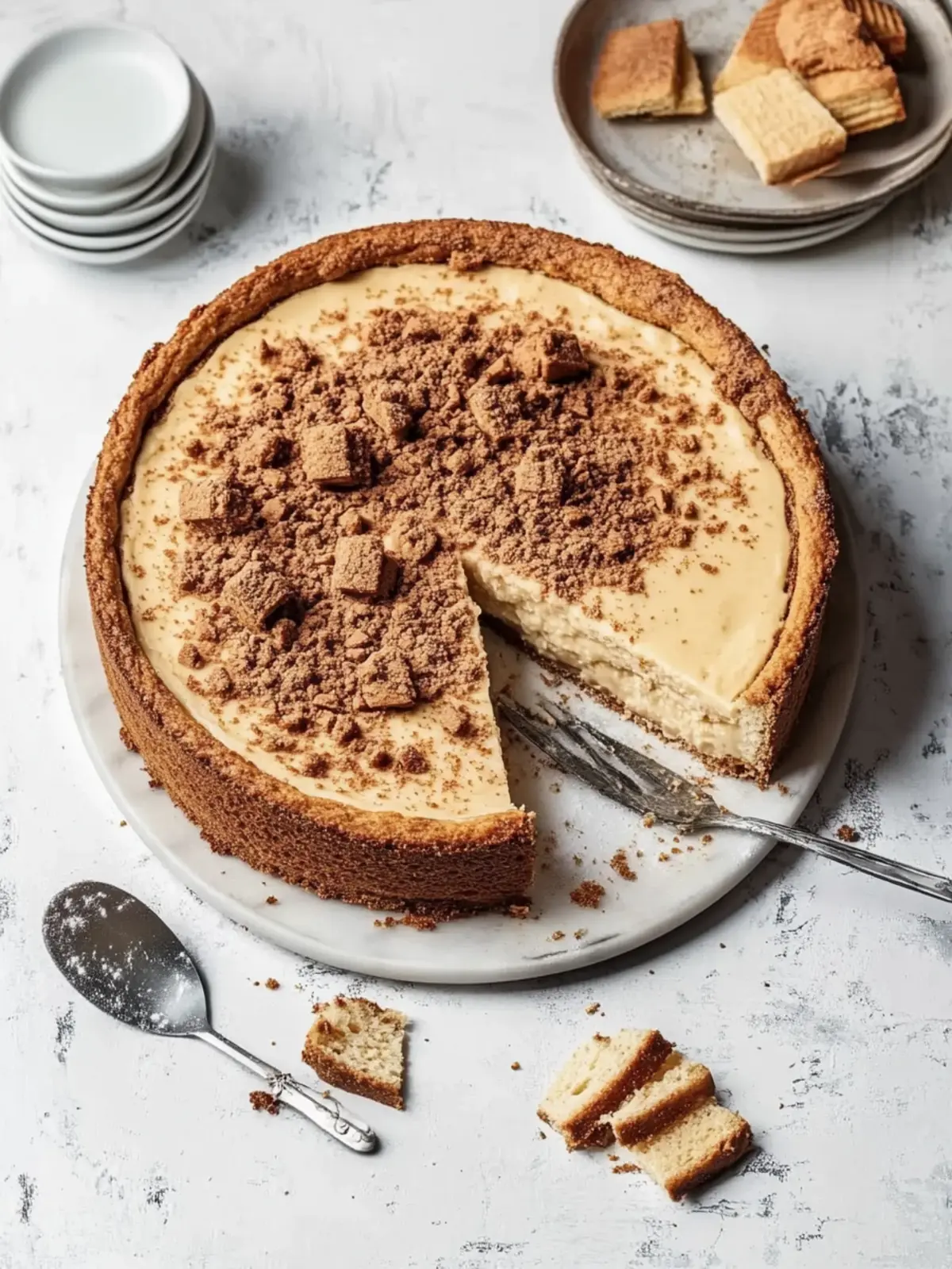 Speculoos-Käsekuchen mit Keksboden und Streuseltopping