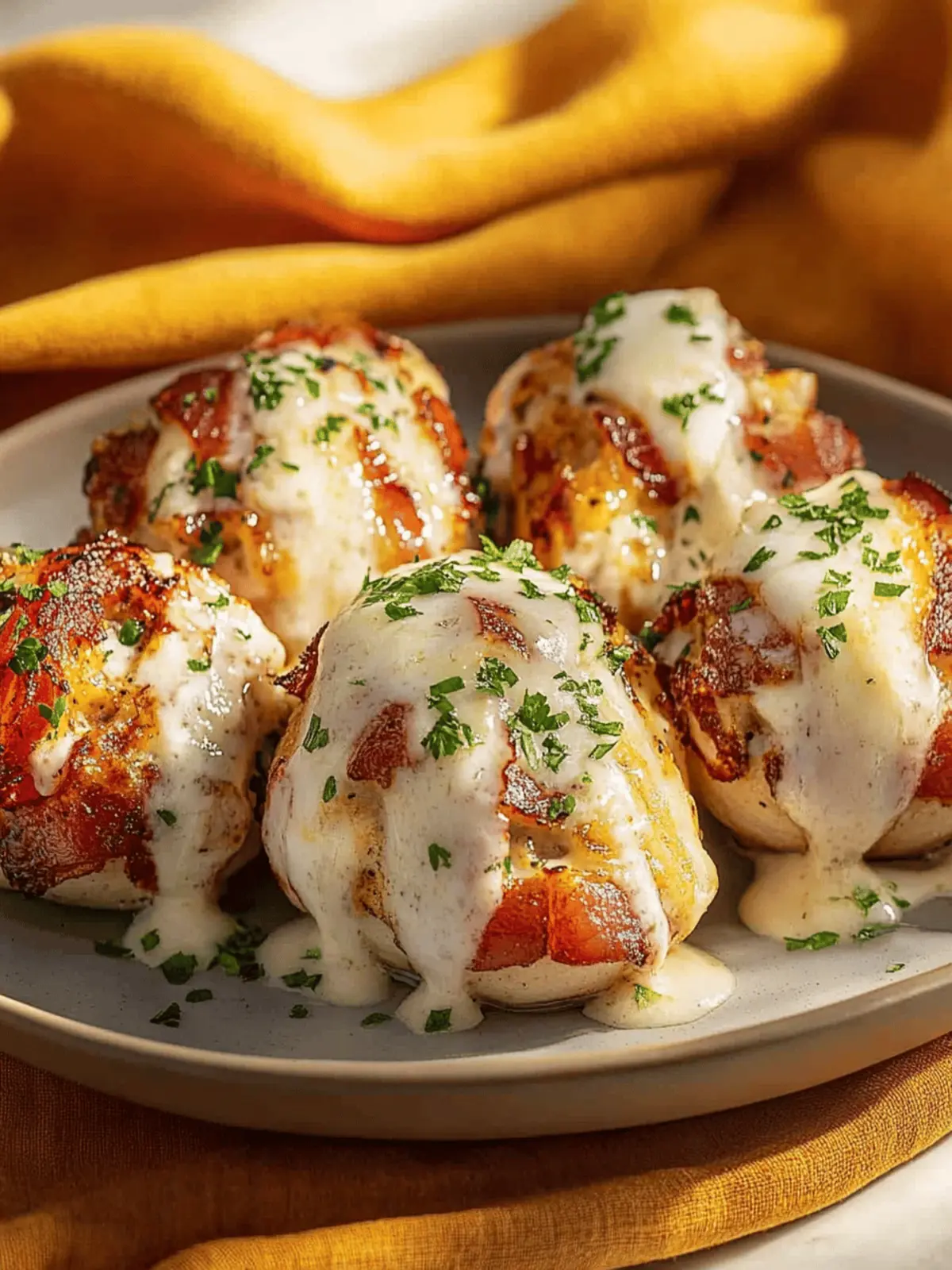 Bacon-umwickeltes gefülltes Hähnchenbrustfilet