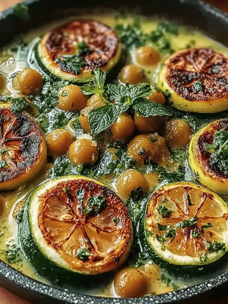 Cremige Knoblauch-Kichererbsen-Zucchini-Pfanne