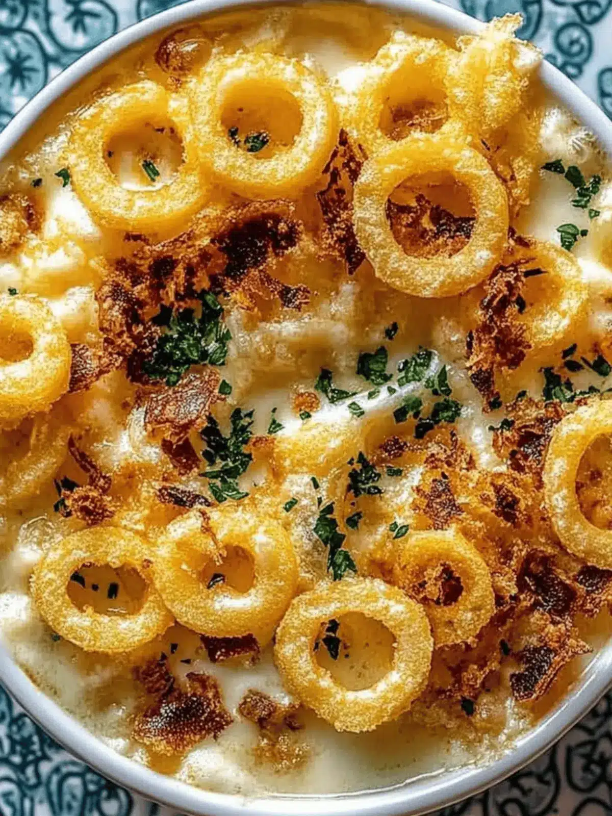 Käse-Spätzle-Gratin mit gerösteten Zwiebeln