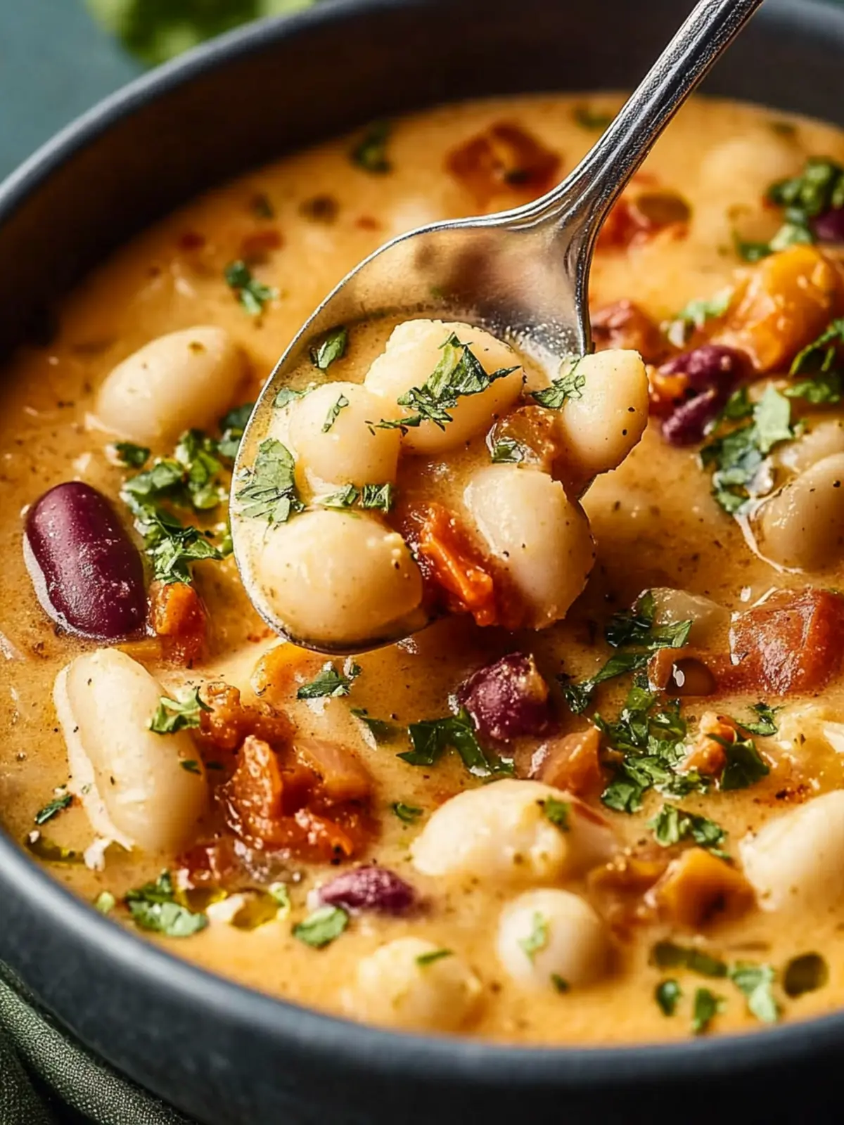 Cremige Tomaten- und Bohnenspfanne