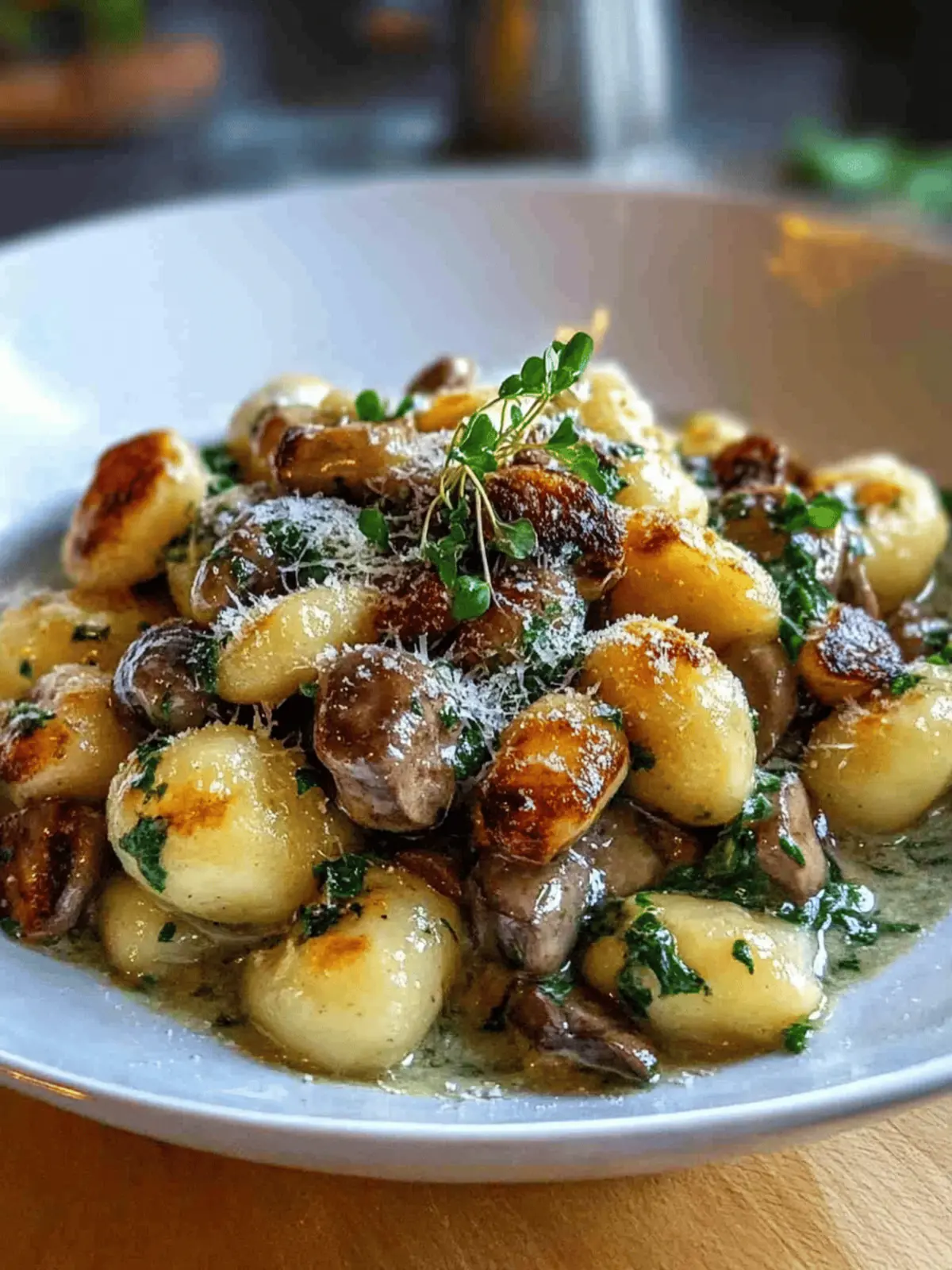 cremige Gnocchi und Pilz Pfanne