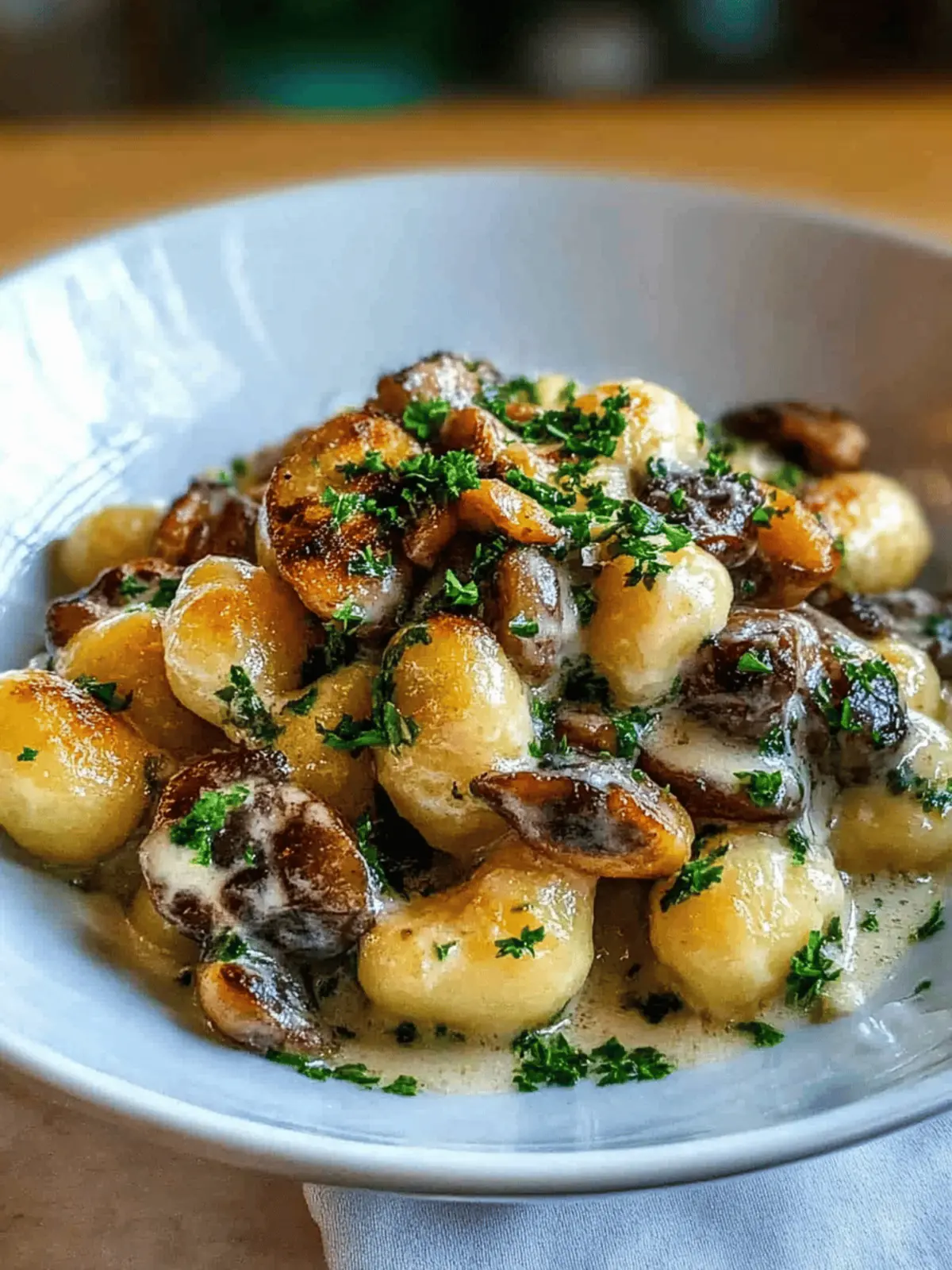 cremige Gnocchi und Pilz Pfanne