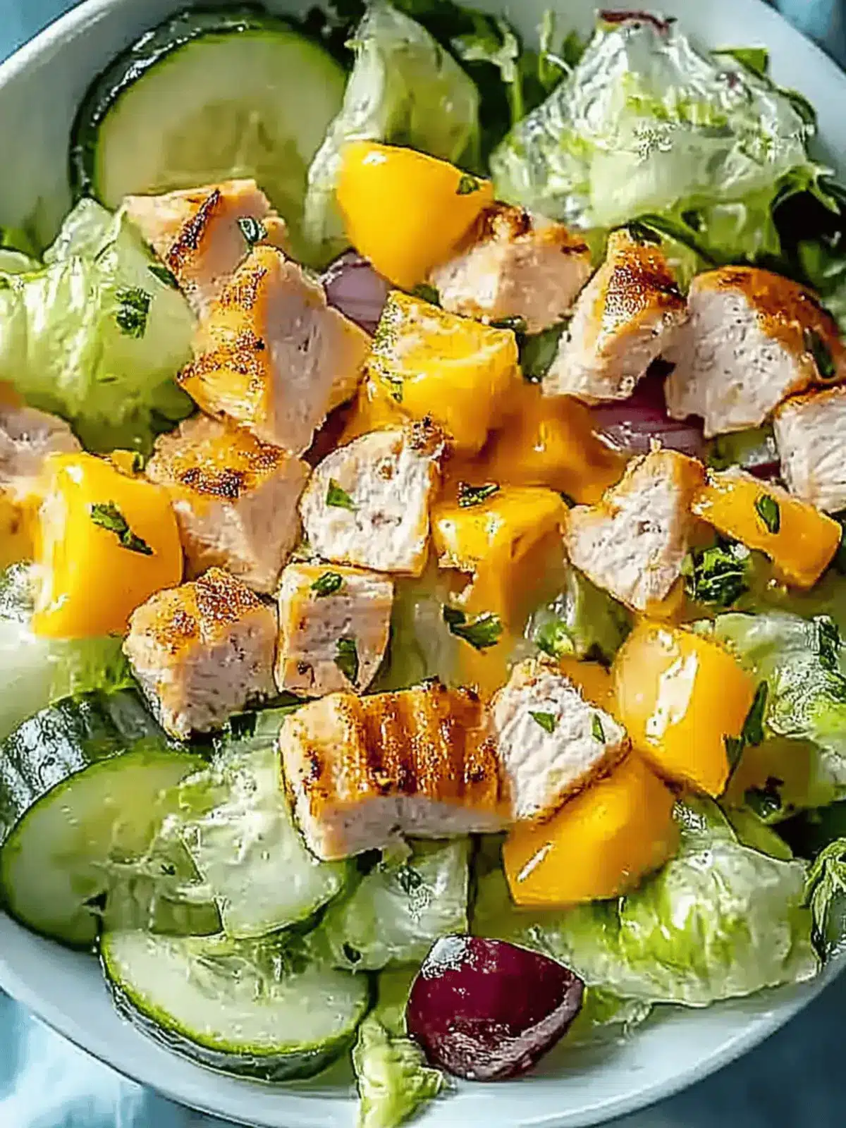 Gesunder Ranch Hähnchen Salat