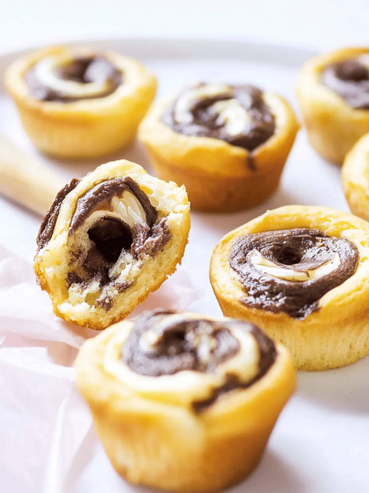 Nutella-Wirbel-Muffins mit einem weichen Kern