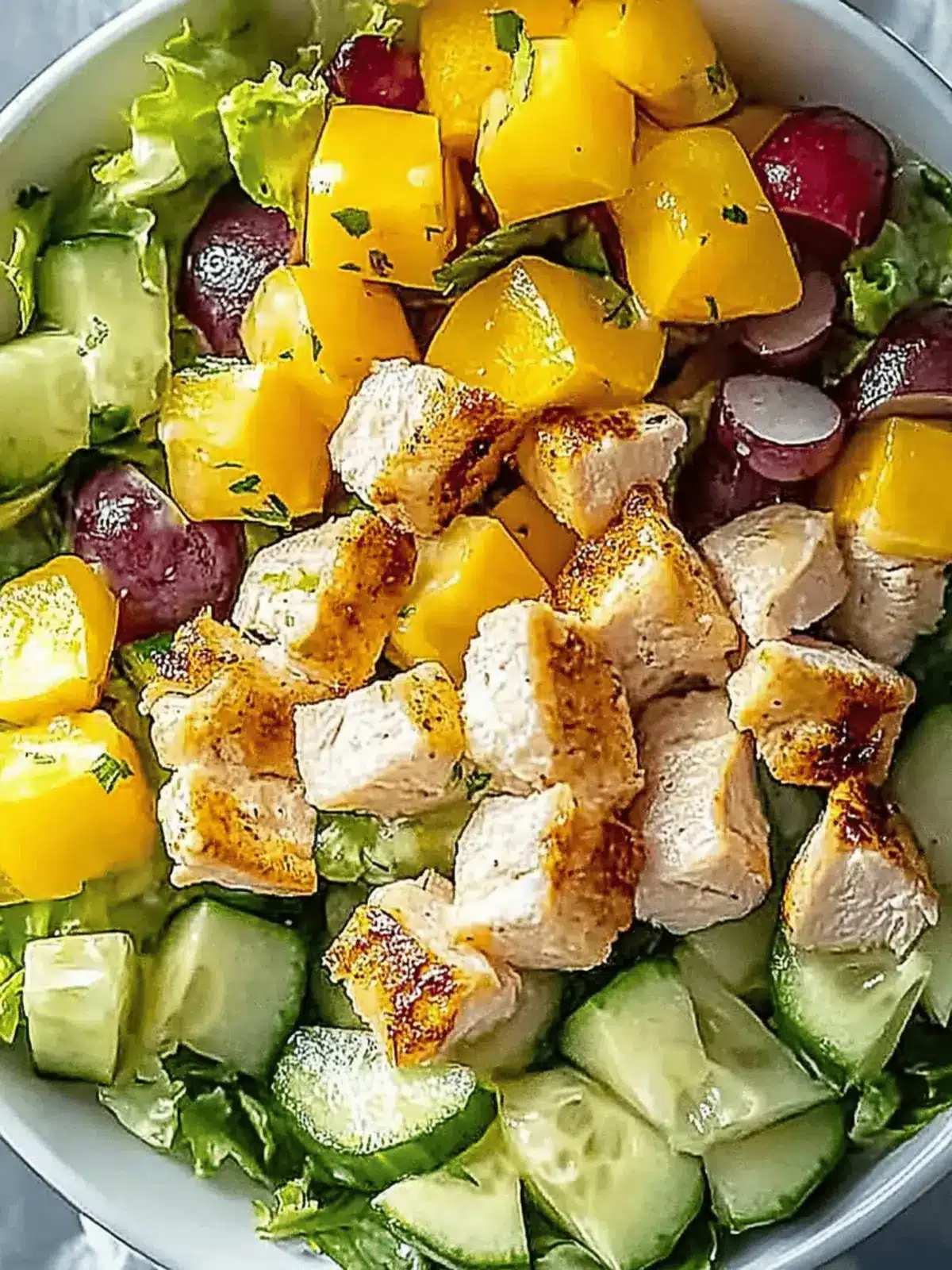 Gesunder Ranch Hähnchen Salat