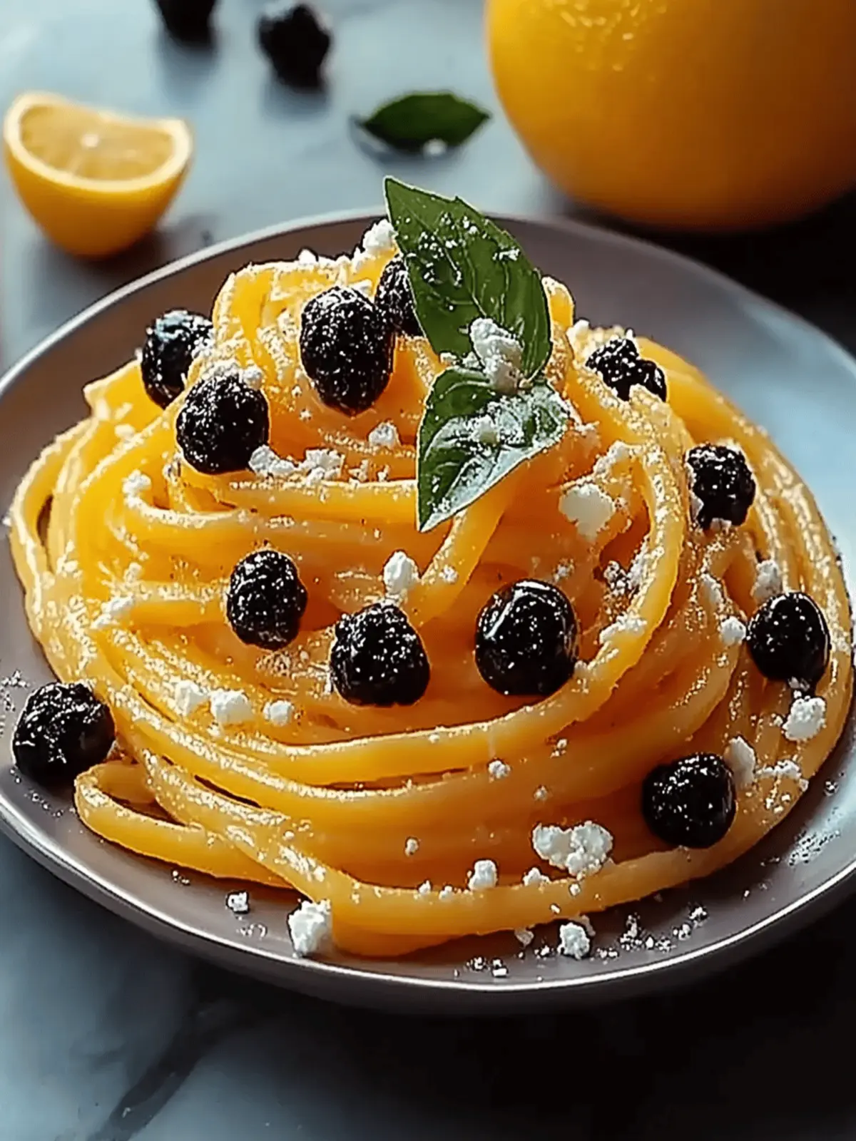 Kürbispasta mit Feta