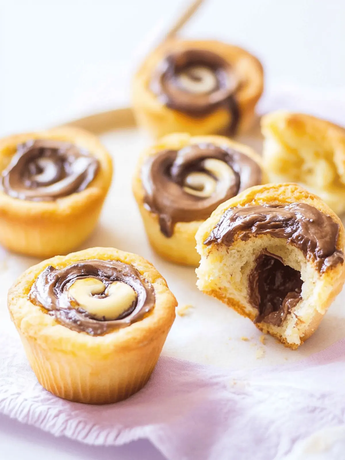 Nutella-Wirbel-Muffins mit einem weichen Kern