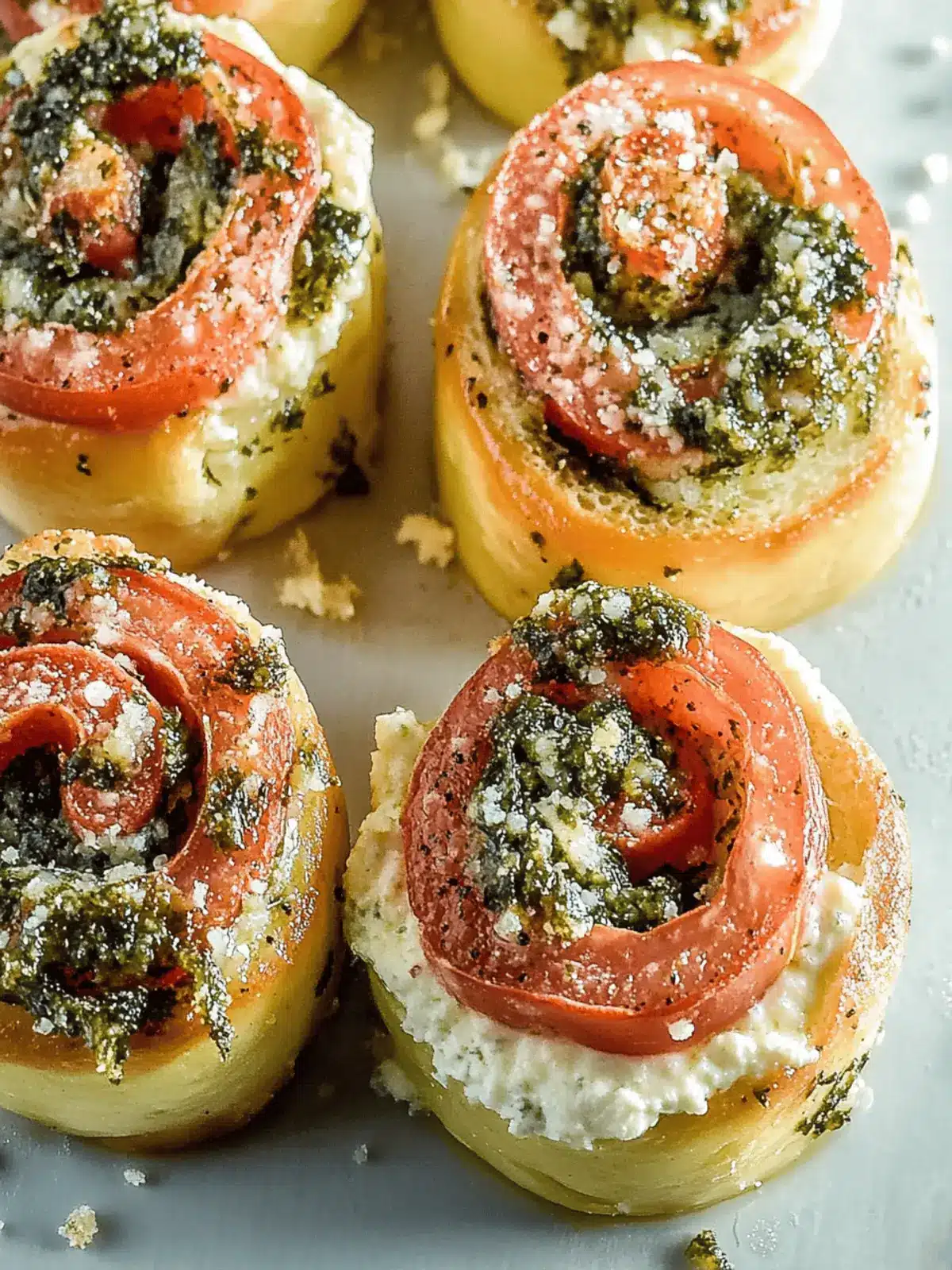 Pizzaschnecken mit Pesto und Mozzarella