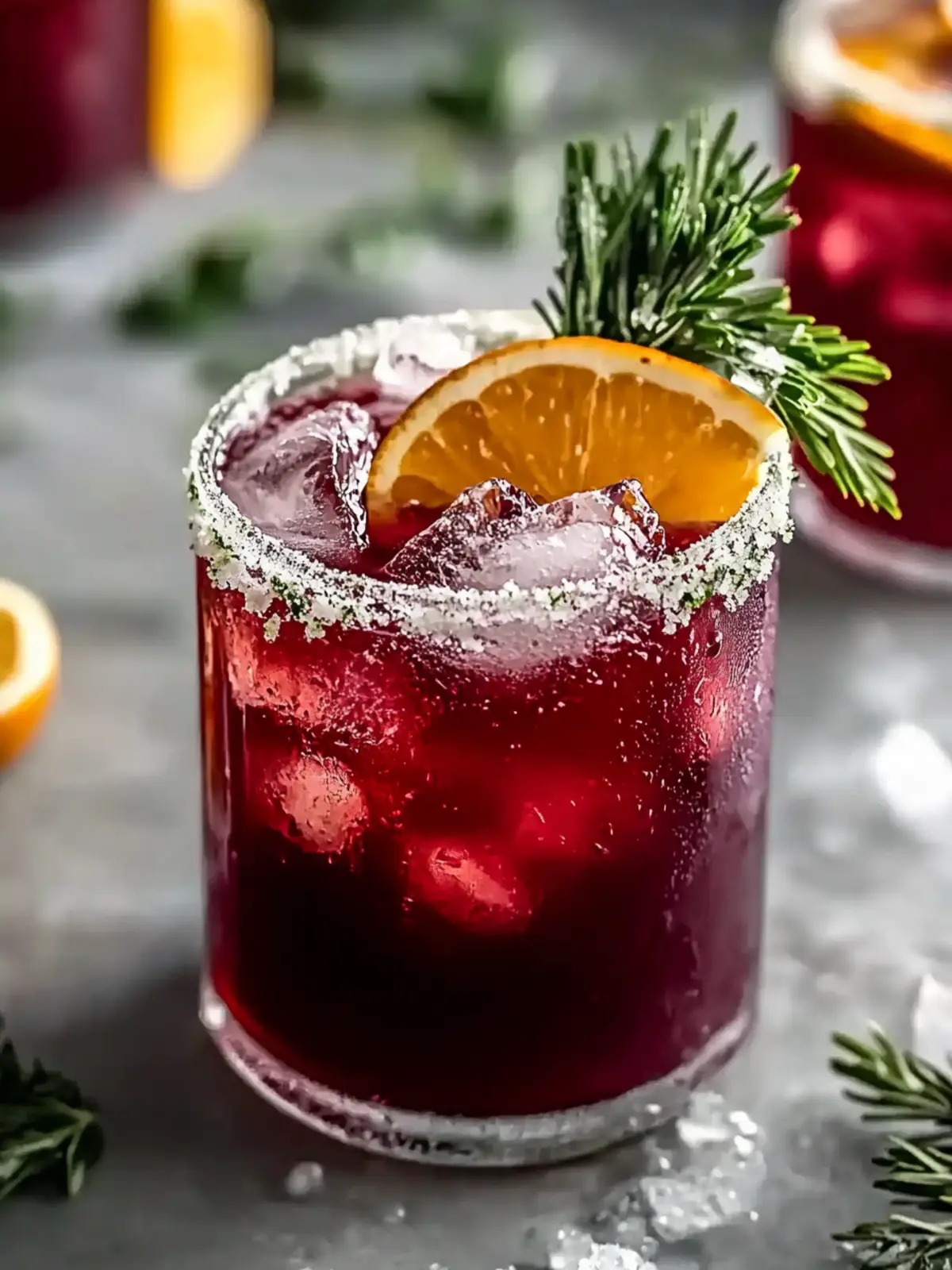 Sprudelnder Cranberry Rosmarin Cocktail
