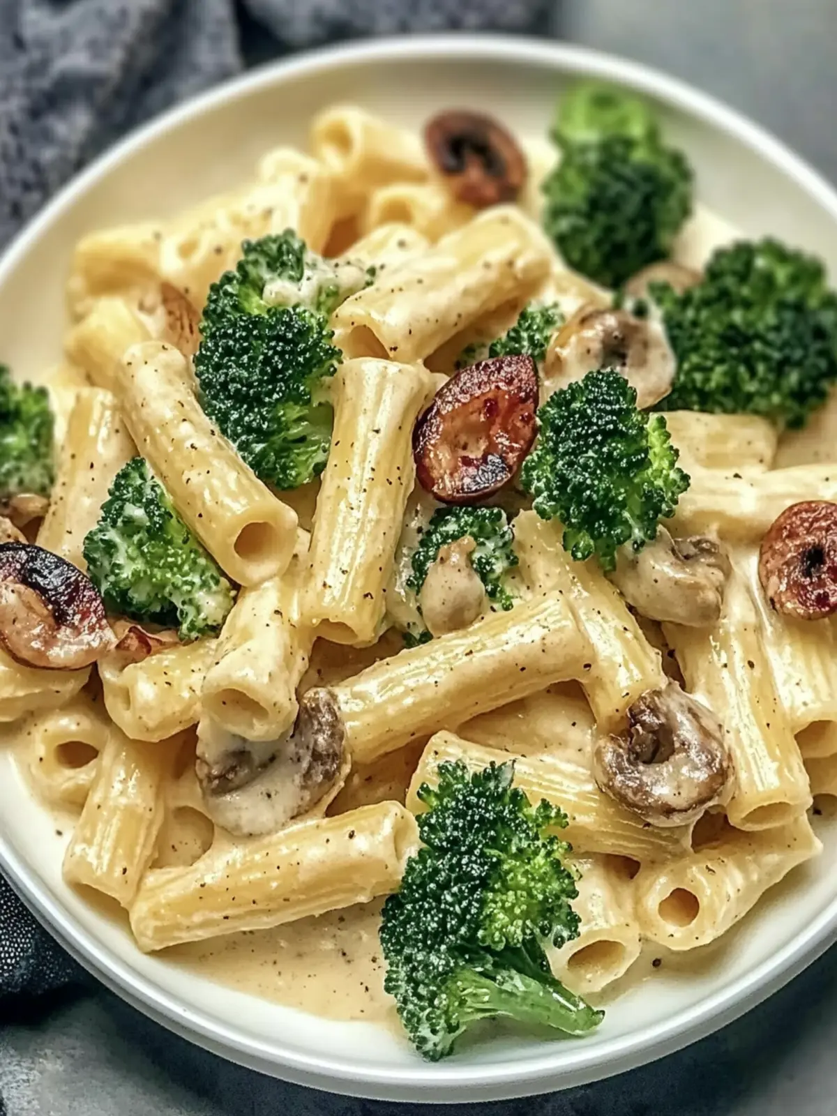 Vegane Pilz- und Brokkoli-Pasta
