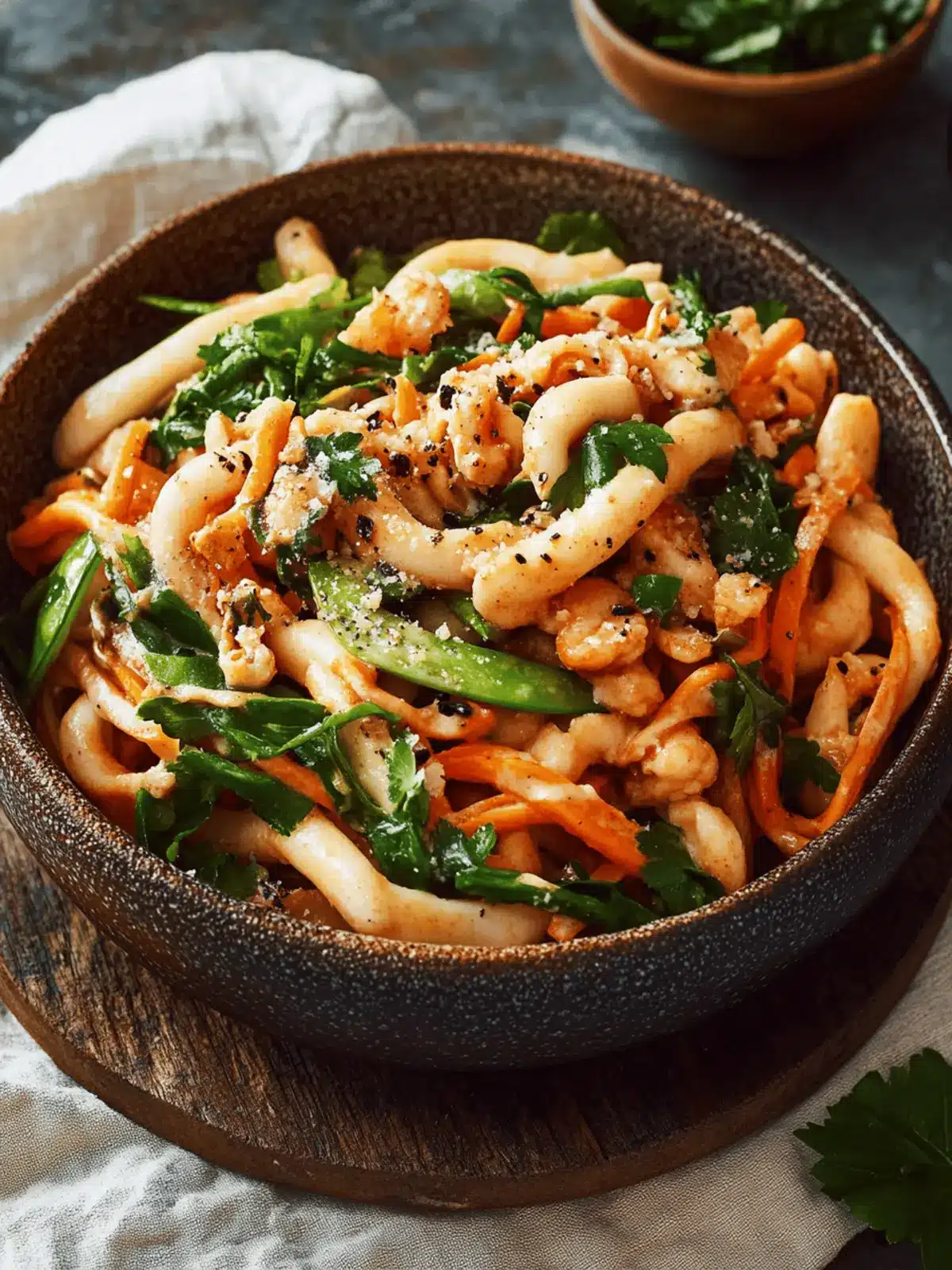 Hühnchen Udon Pfanne