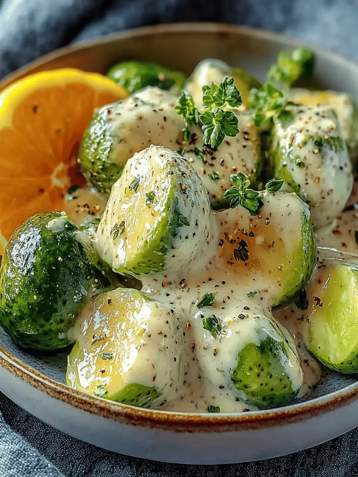 Rosenkohl in Frischkäse- und Senfsauce