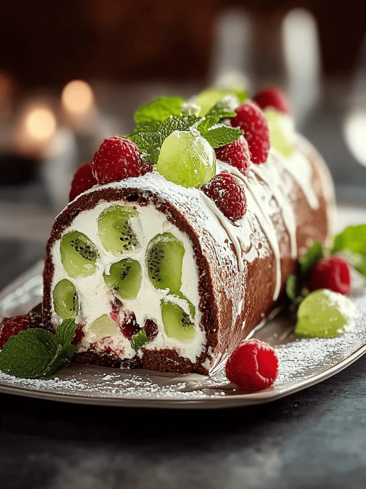 Ultimative Lebkuchen Bûche mit Fruchtkern