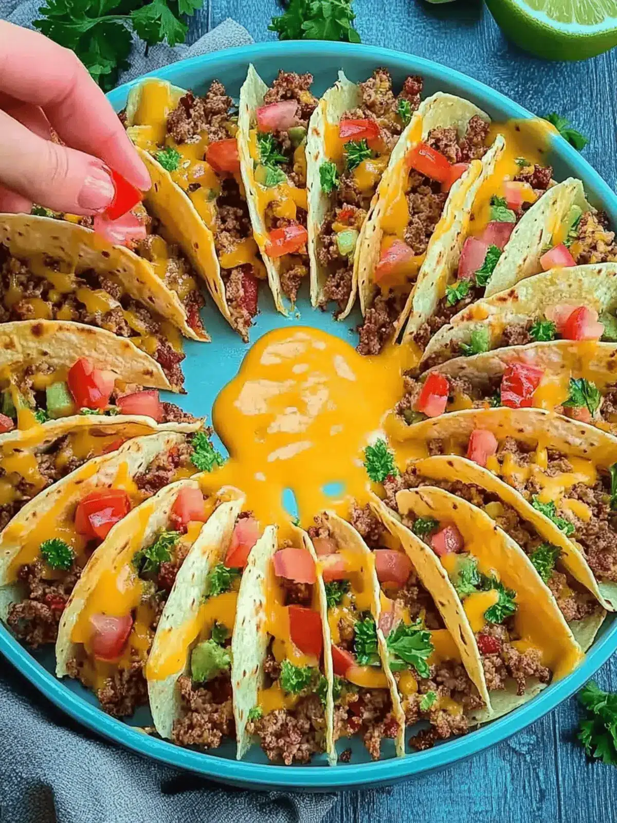 Mini-Tacos mit einer würzigen Hackfleischfüllung