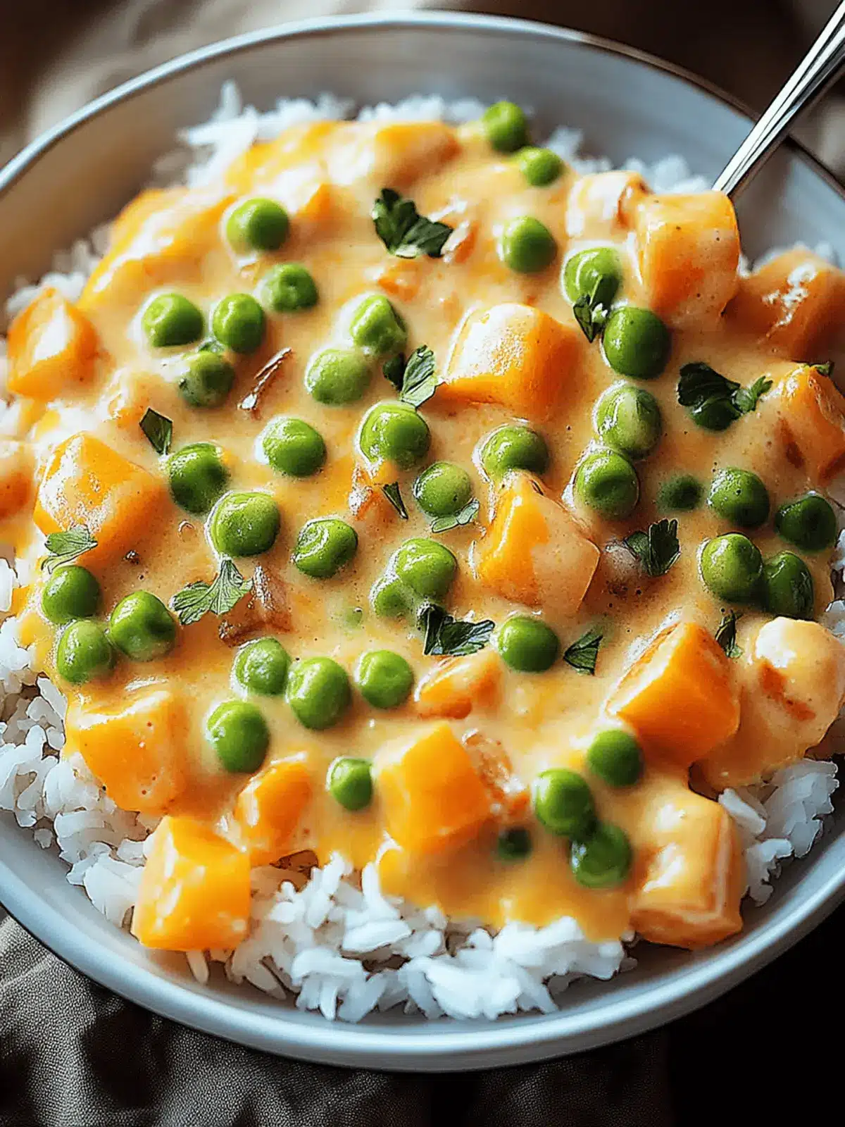 Reis mit Gemüse-Frischkäse-Sauce