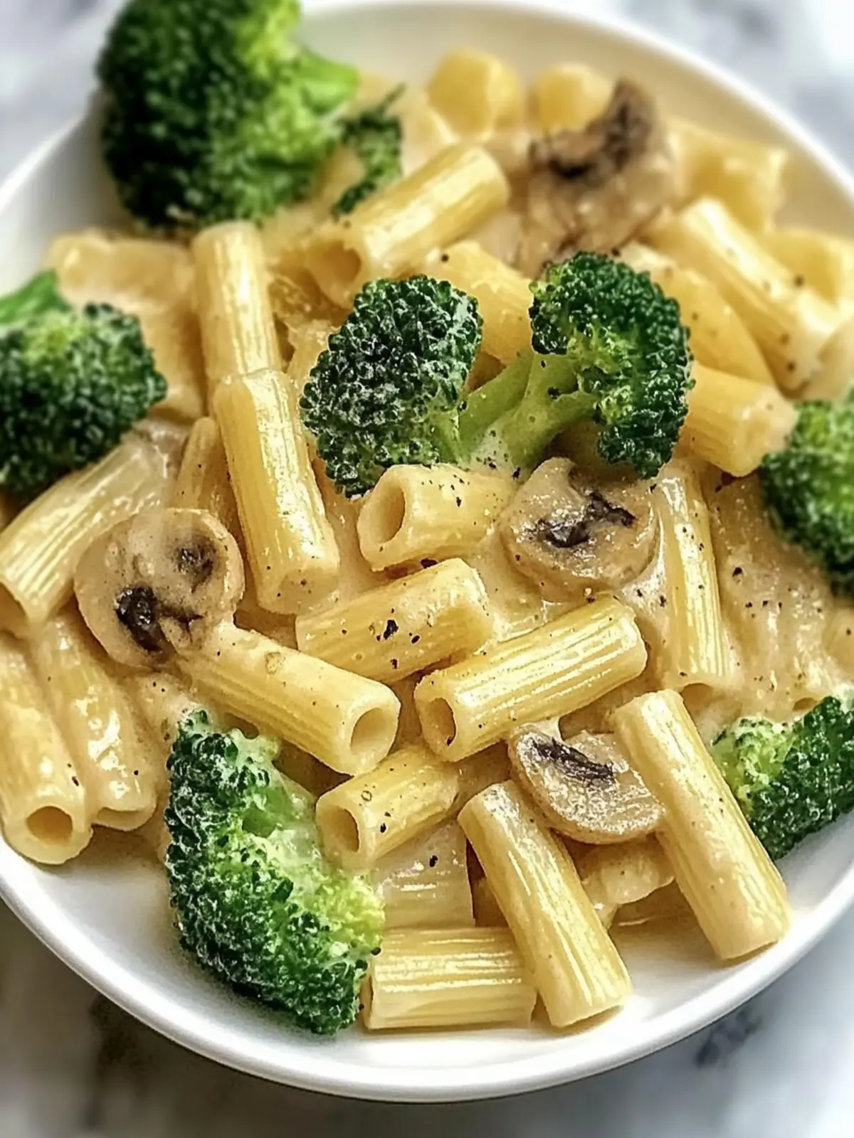 Vegane Pilz- und Brokkoli-Pasta