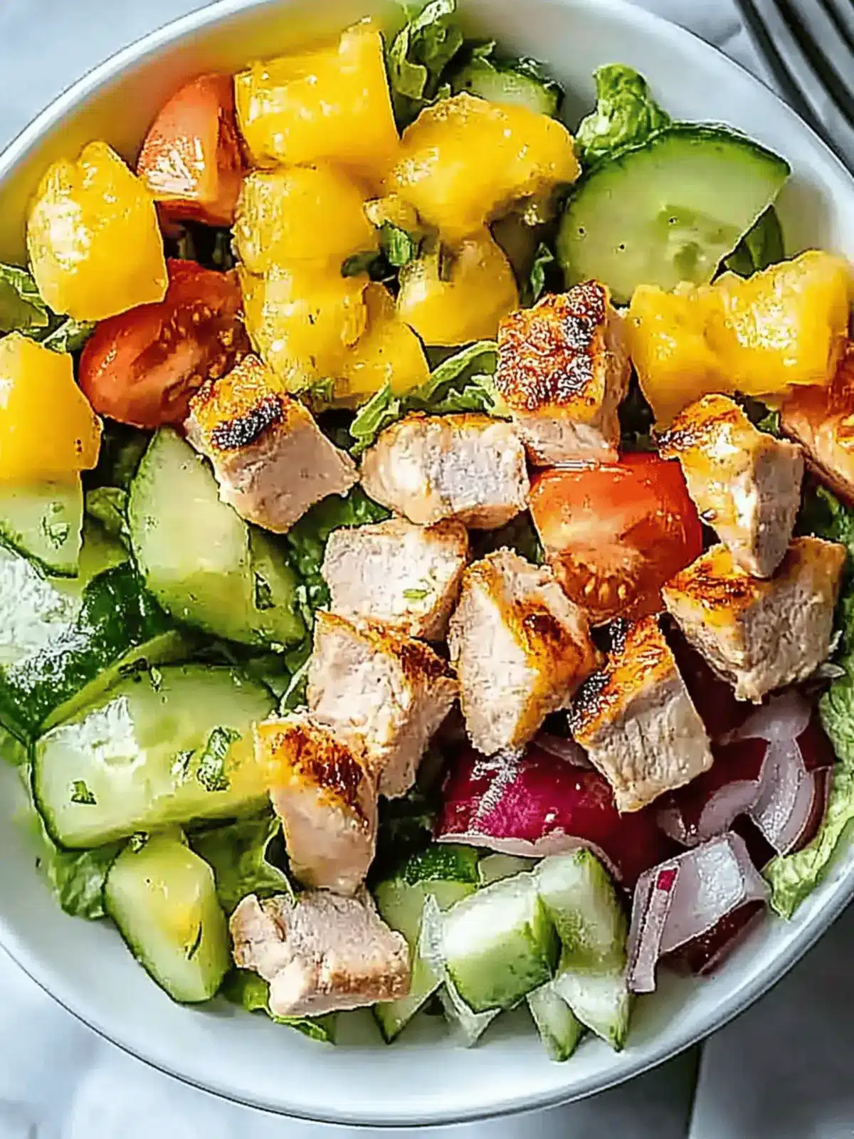 Gesunder Ranch Hähnchen Salat