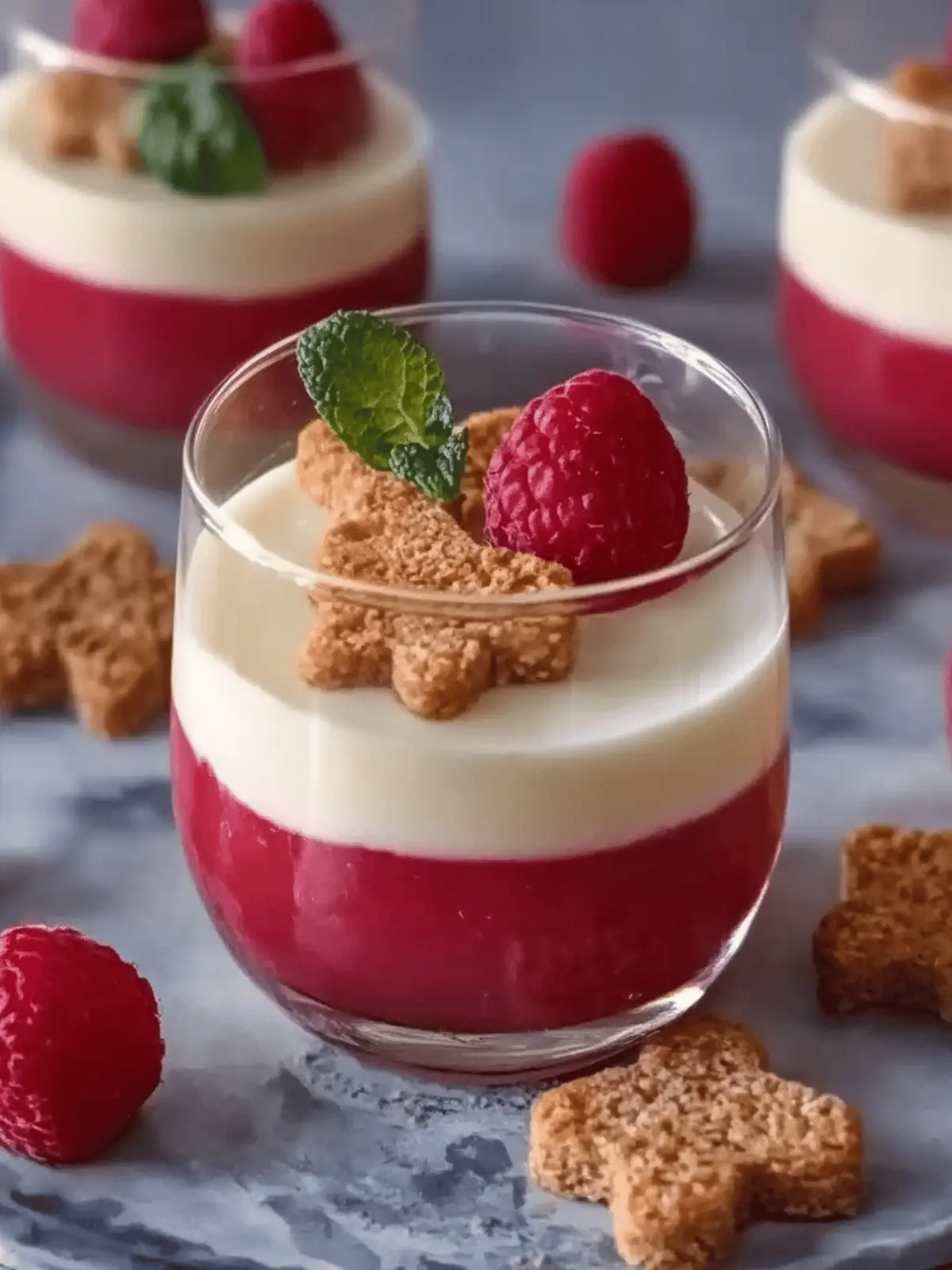 Spekulatius-Dessert mit Himbeeren